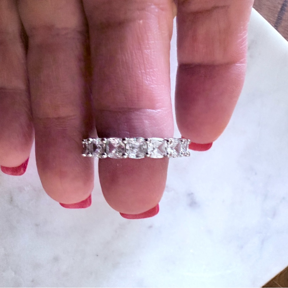 Elegant Silver Eternity Band Ring